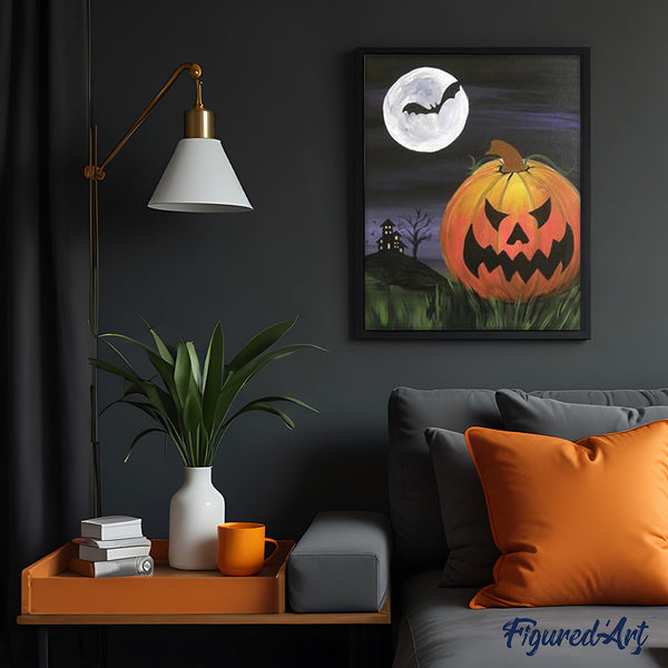 paint by numbers | Evil Halloween pumpkin | advanced halloween new arrivals | FiguredArt