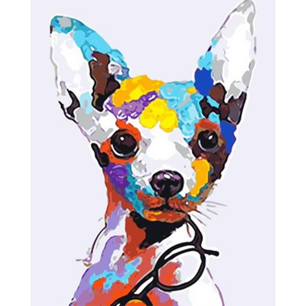 paint by numbers | Dog and Glasses | animals dogs easy new arrivals | FiguredArt