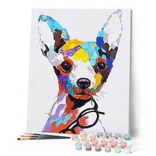 Load image into Gallery viewer, paint by numbers | Dog and Glasses | animals dogs easy new arrivals | FiguredArt
