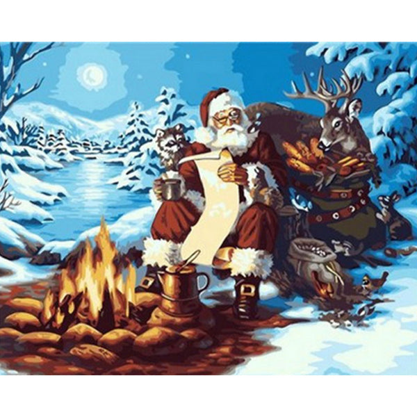 paint by numbers | Santa Claus and wood fire | christmas intermediate new arrivals | FiguredArt