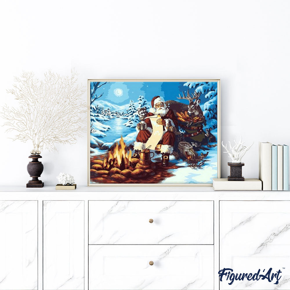 paint by numbers | Santa Claus and wood fire | christmas intermediate new arrivals | FiguredArt