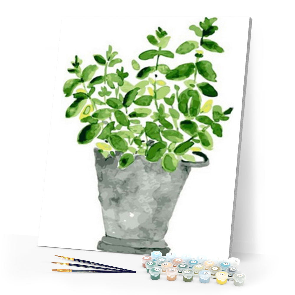 paint by numbers | Pot of plants | easy flowers new arrivals | FiguredArt