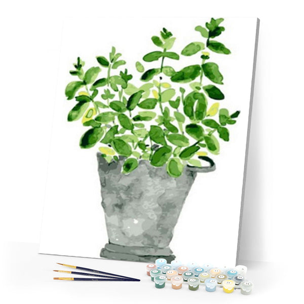 paint by numbers | Pot of plants | easy flowers new arrivals | FiguredArt