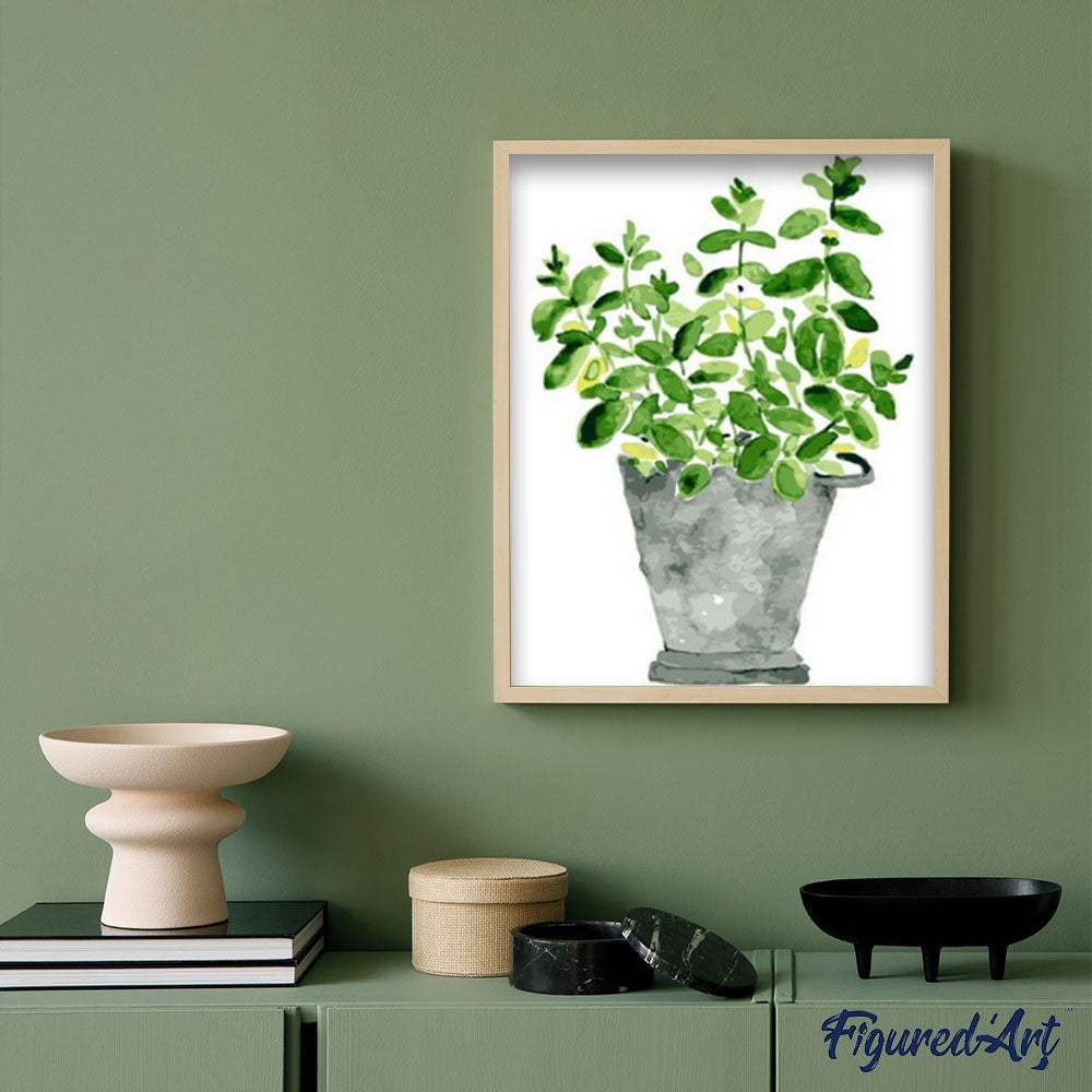 paint by numbers | Pot of plants | easy flowers new arrivals | FiguredArt