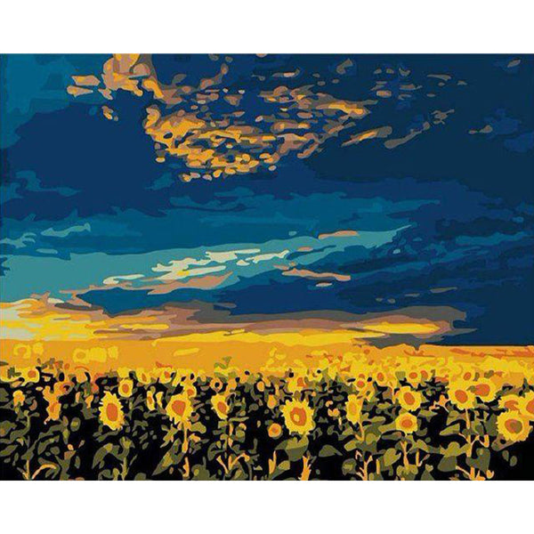 paint by numbers | Field of Sunflowers | easy landscapes new arrivals | FiguredArt