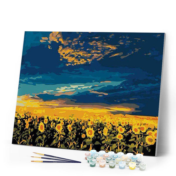 paint by numbers | Field of Sunflowers | easy landscapes new arrivals | FiguredArt
