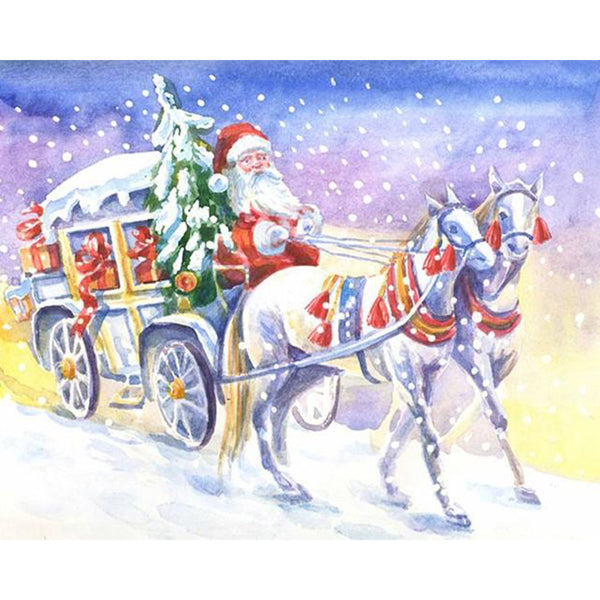 paint by numbers | Horse-drawn carriage and Santa Claus | advanced christmas new arrivals | FiguredArt
