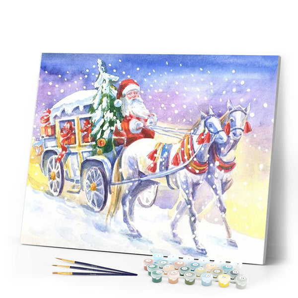 paint by numbers | Horse-drawn carriage and Santa Claus | advanced christmas new arrivals | FiguredArt