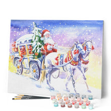 Load image into Gallery viewer, paint by numbers | Horse-drawn carriage and Santa Claus | advanced christmas new arrivals | FiguredArt