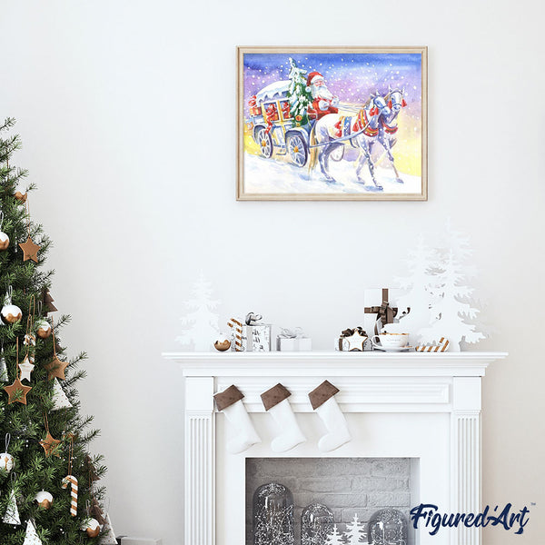 paint by numbers | Horse-drawn carriage and Santa Claus | advanced christmas new arrivals | FiguredArt