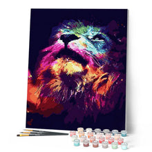 Load image into Gallery viewer, paint by numbers | Abstract Colorful Lion | animals intermediate lions new arrivals | FiguredArt