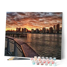 Load image into Gallery viewer, paint by numbers | American City near the Water | advanced cities | FiguredArt