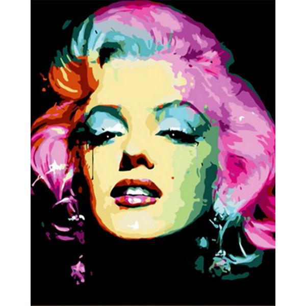 paint by numbers | Marilyn Monroe Pink Flowers | easy new arrivals portrait | FiguredArt