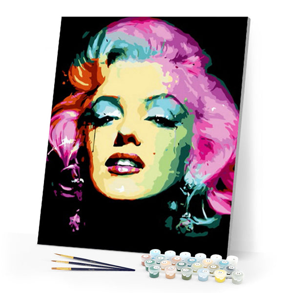 paint by numbers | Marilyn Monroe Pink Flowers | easy new arrivals portrait | FiguredArt