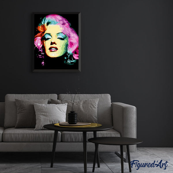 paint by numbers | Marilyn Monroe Pink Flowers | easy new arrivals portrait | FiguredArt