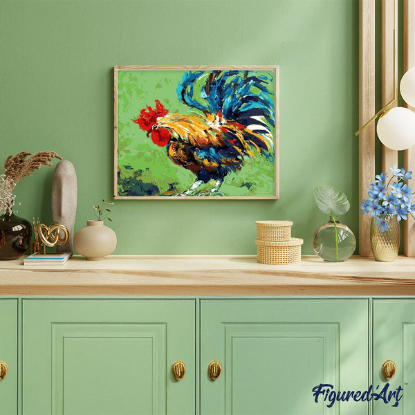paint by numbers | Rooster | animals birds intermediate new arrivals | FiguredArt