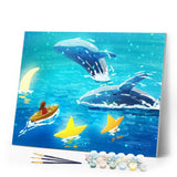 paint by numbers | Whale Jumps | animals easy fish new arrivals whales | FiguredArt
