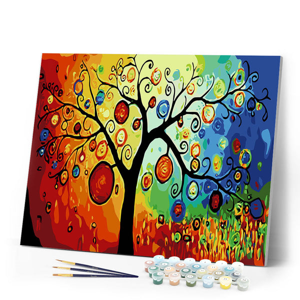 paint by numbers | Hanging lanterns | abstract easy trees | FiguredArt