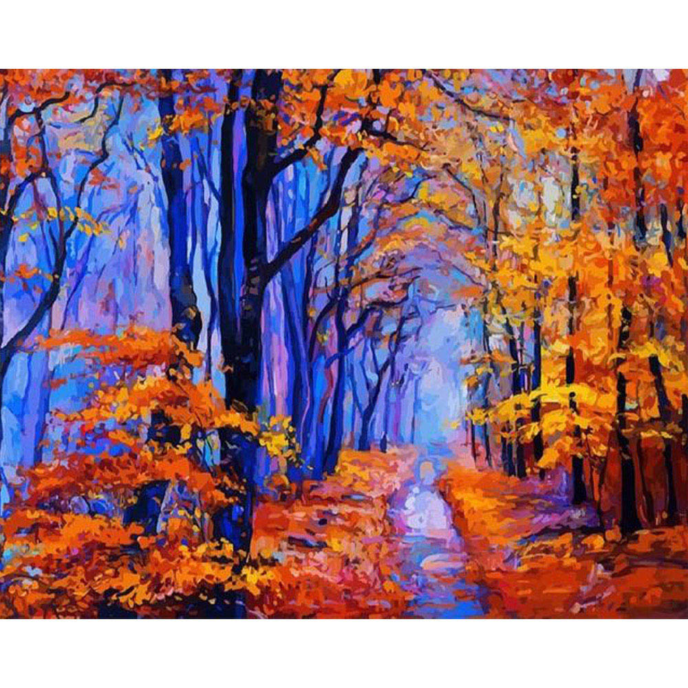 paint by numbers | In the Forest during Autumn | advanced landscapes new arrivals | FiguredArt