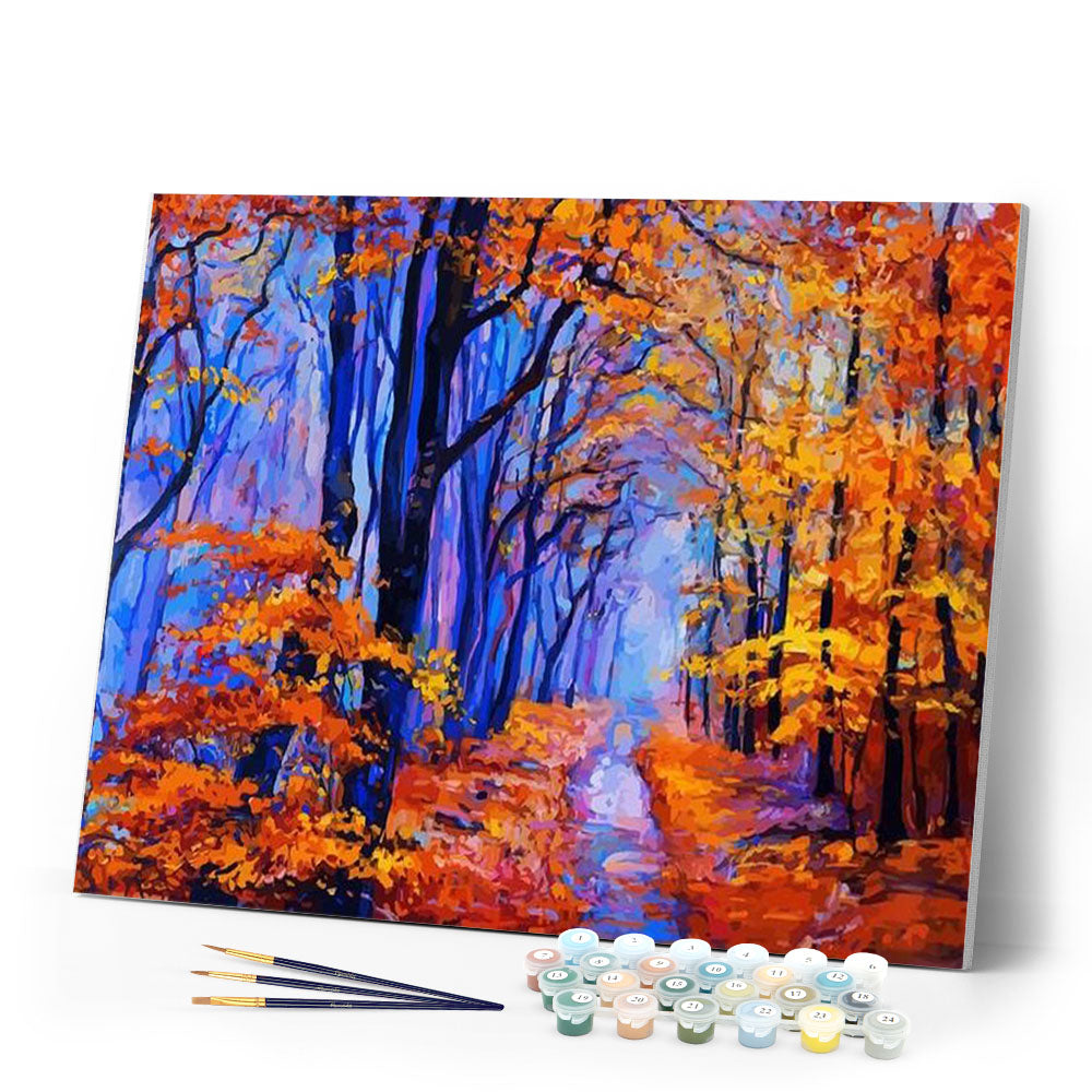 paint by numbers | In the Forest during Autumn | advanced landscapes new arrivals | FiguredArt