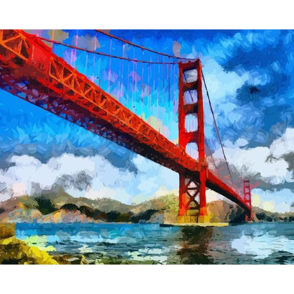 paint by numbers | San Francisco Bridge | cities intermediate landscapes | FiguredArt