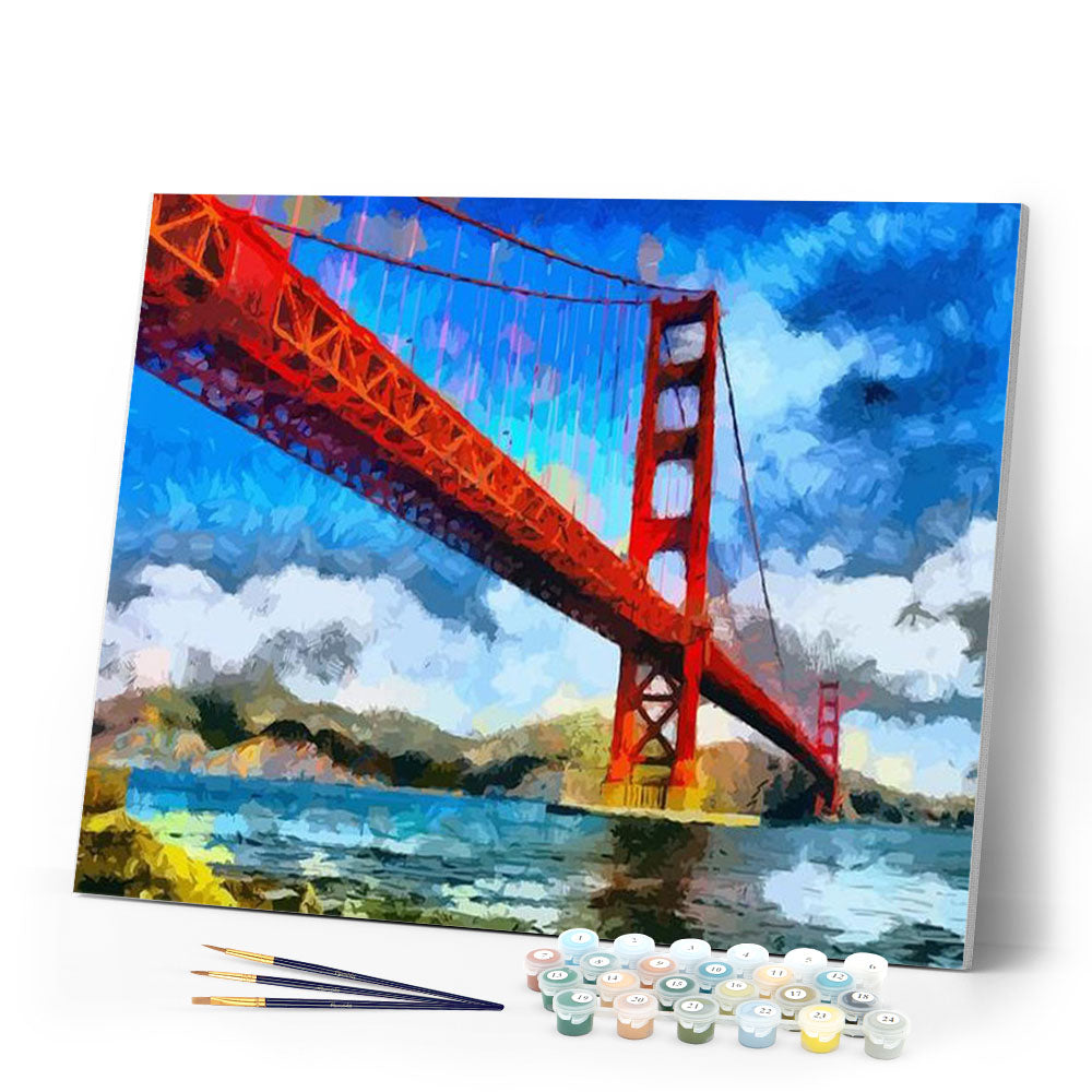 paint by numbers | San Francisco Bridge | cities intermediate landscapes | FiguredArt