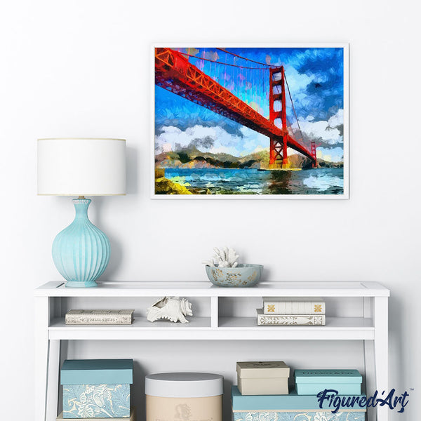 paint by numbers | San Francisco Bridge | cities intermediate landscapes | FiguredArt
