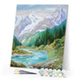 paint by numbers | Small River | intermediate landscapes mountains new arrivals | FiguredArt