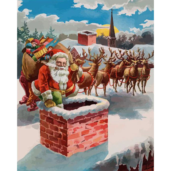 paint by numbers | Santa Claus in the Fireplace | christmas intermediate new arrivals | FiguredArt