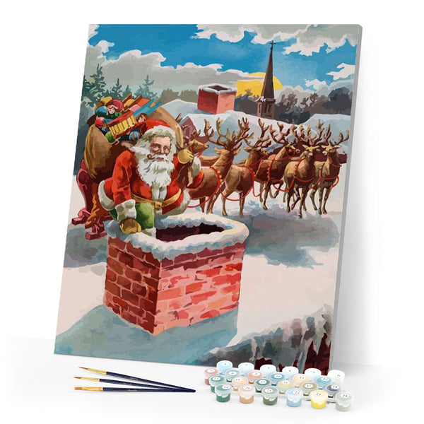 paint by numbers | Santa Claus in the Fireplace | christmas intermediate new arrivals | FiguredArt