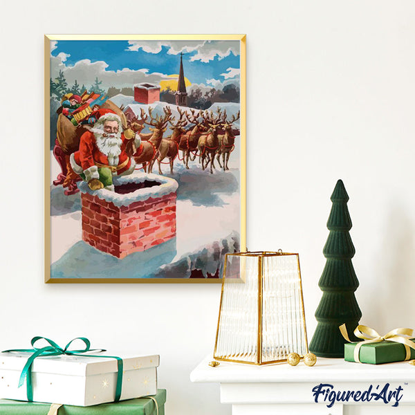paint by numbers | Santa Claus in the Fireplace | christmas intermediate new arrivals | FiguredArt