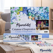 Load image into Gallery viewer, paint by numbers | Fireworks near the bridge | cities intermediate | FiguredArt