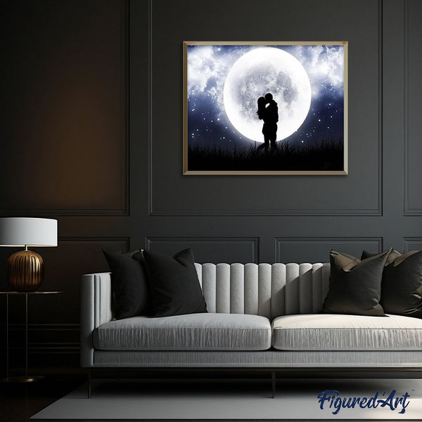 paint by numbers | Romantic Kiss and Full Moon | advanced new arrivals romance | FiguredArt