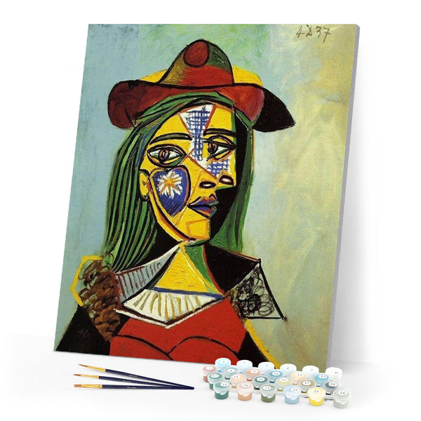paint by numbers | Picasso Woman in Hat and Fur Collar | advanced famous paintings new arrivals picasso | FiguredArt