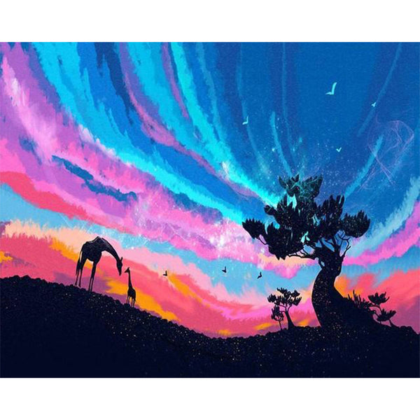 paint by numbers | Sky and Giraffes | advanced animals giraffes new arrivals | FiguredArt