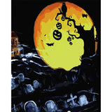 paint by numbers | Cemetery and Pumpkin | halloween intermediate new arrivals | FiguredArt