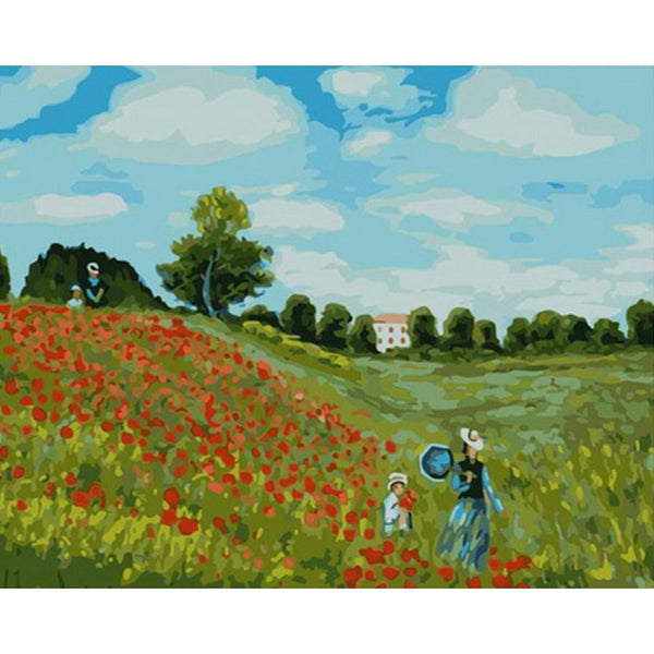 paint by numbers | Walking in the Fields | famous paintings intermediate landscapes new arrivals | FiguredArt