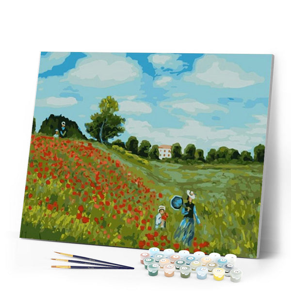 paint by numbers | Walking in the Fields | famous paintings intermediate landscapes new arrivals | FiguredArt