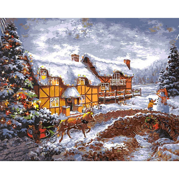 paint by numbers | Farm in Winter | advanced landscapes new arrivals | FiguredArt