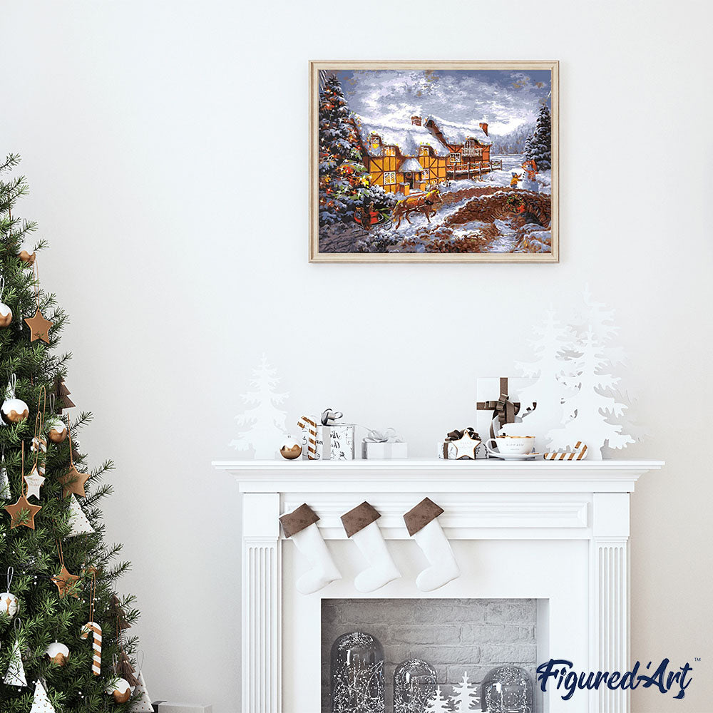 paint by numbers | Farm in Winter | advanced landscapes new arrivals | FiguredArt