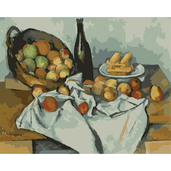 paint by numbers | Wine Bottle and Fruits | advanced famous paintings kitchen new arrivals | FiguredArt