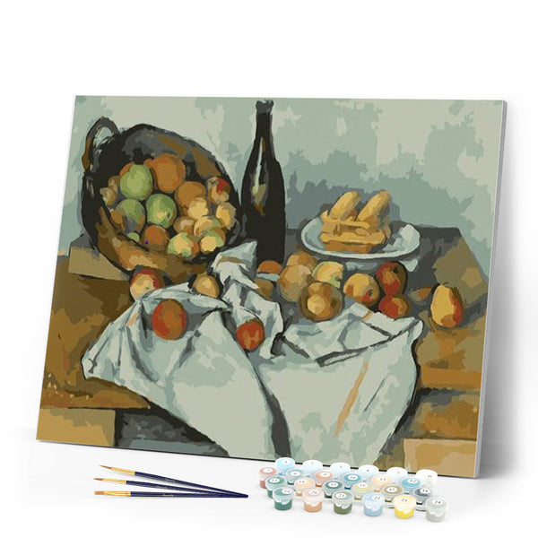 paint by numbers | Wine Bottle and Fruits | advanced famous paintings kitchen new arrivals | FiguredArt