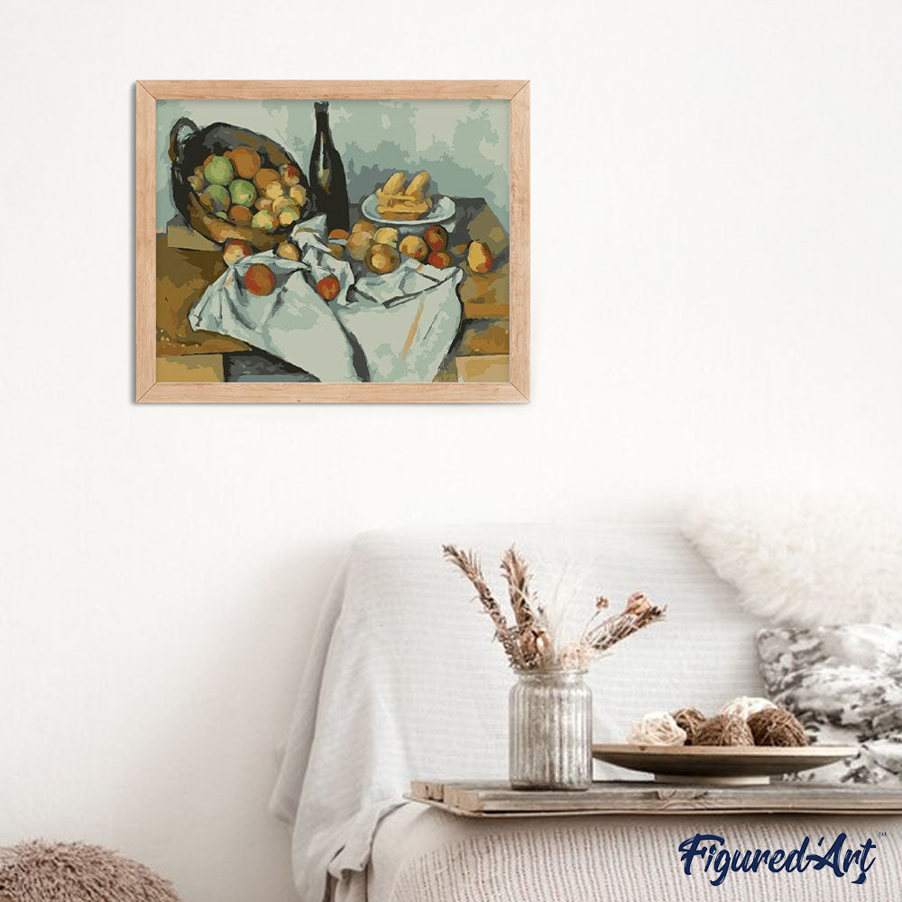 paint by numbers | Wine Bottle and Fruits | advanced famous paintings kitchen new arrivals | FiguredArt