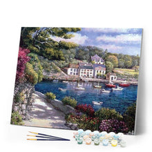 Load image into Gallery viewer, paint by numbers | Boats on the Mediterranean sea | advanced landscapes ships and boats | FiguredArt