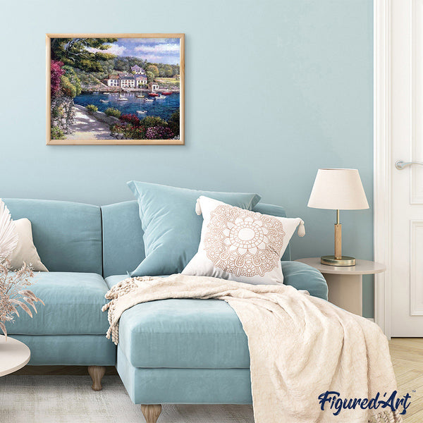 paint by numbers | Boats on the Mediterranean sea | advanced landscapes ships and boats | FiguredArt