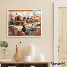 Load image into Gallery viewer, paint by numbers | At the Fruit Market | cities intermediate | FiguredArt