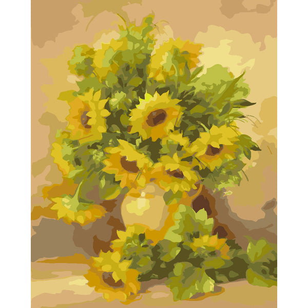 paint by numbers | Vase of yellow sunflowers | easy flowers | FiguredArt