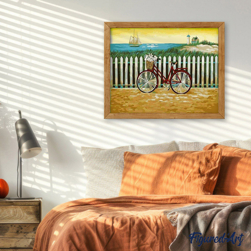 paint by numbers | Bicycle near the Sea | easy landscapes | FiguredArt