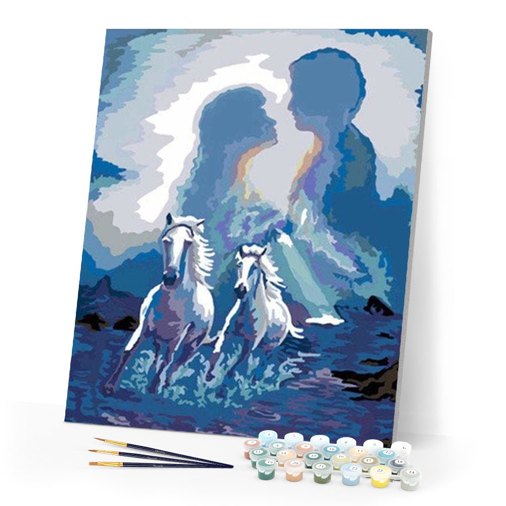 paint by numbers | Romanticism and Horses | animals easy horses romance | FiguredArt