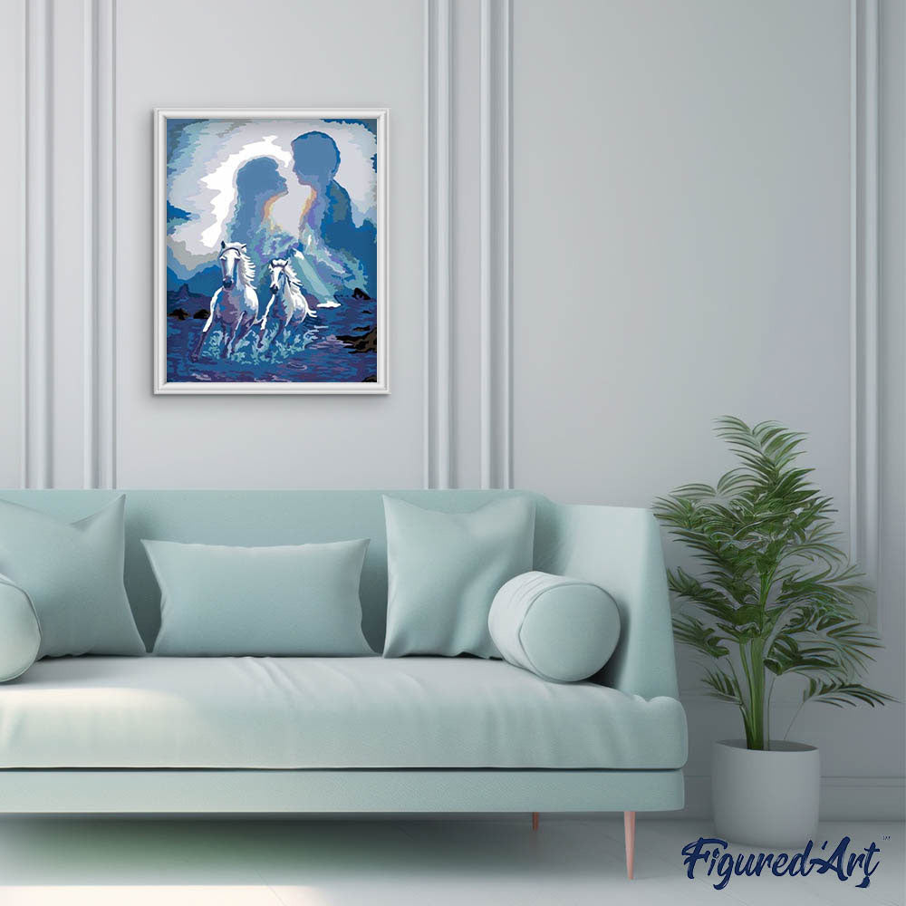 paint by numbers | Romanticism and Horses | animals easy horses romance | FiguredArt